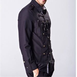 Brand‎ new without Tags Men’s Aowofs Brand Long Sleeve Shirt Jacket Black 2XL